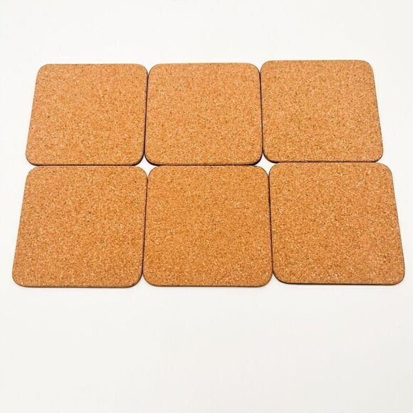 Vintage English Life Hollyhocks Acrylic Cork Back Coaster Set of 6 Original Box - Picture 9 of 9